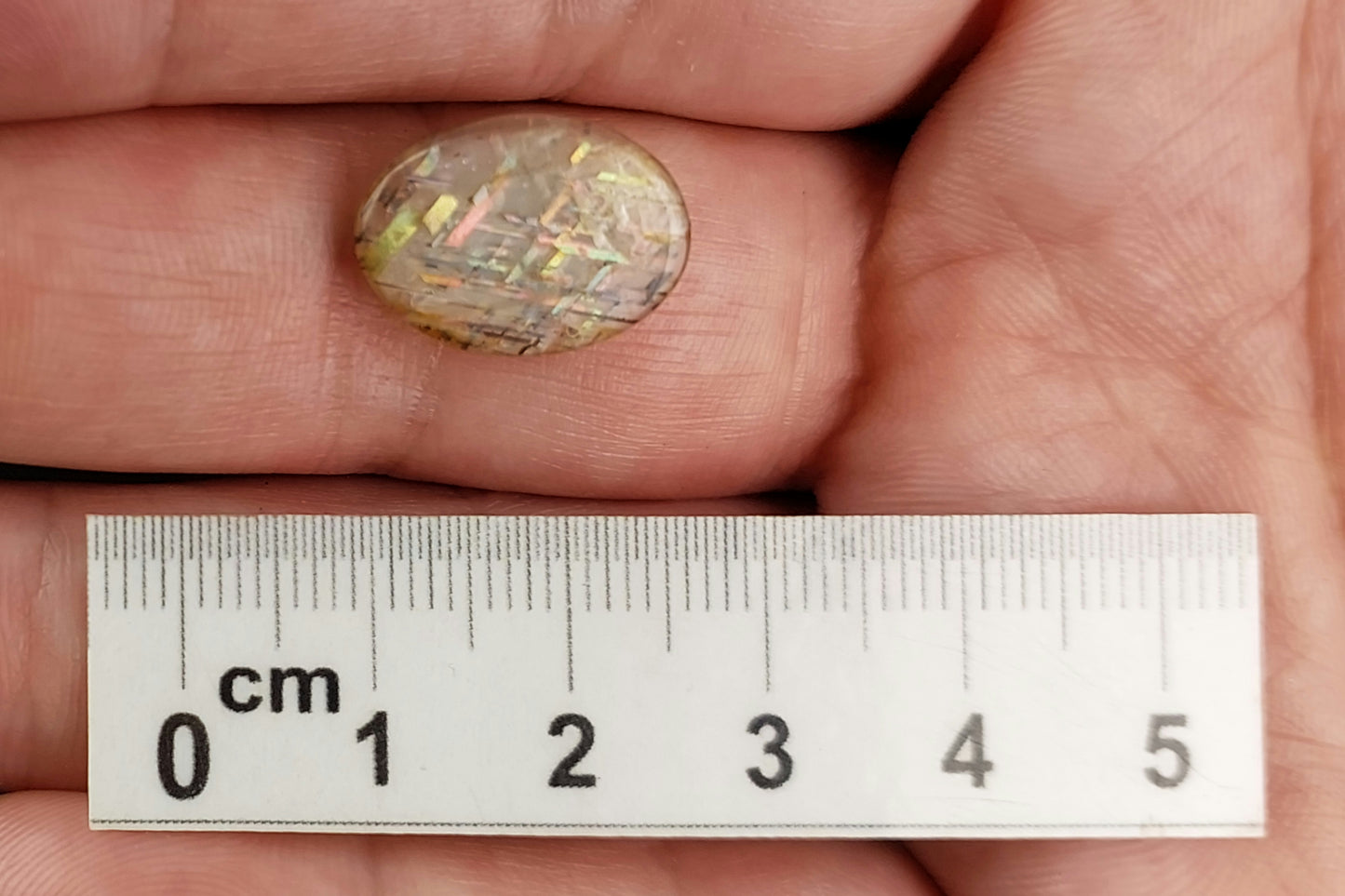 Rainbow Lattice Sunstone Cabochon - GLSC03