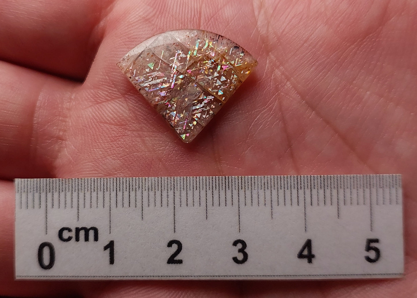 Rainbow Lattice Sunstone Cabochon - GLSC09