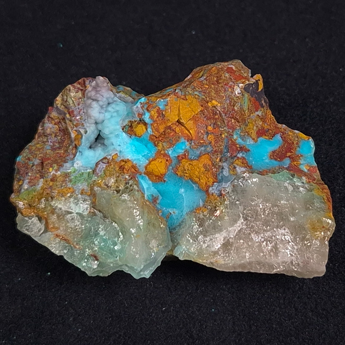 Chrysocolla with Cuprite and Quartz Rough from Mt. Isa ZRC005