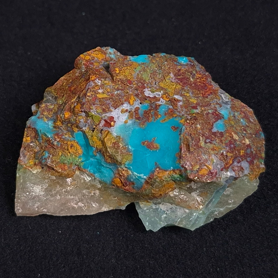 Chrysocolla with Cuprite and Quartz Rough from Mt. Isa ZRC005