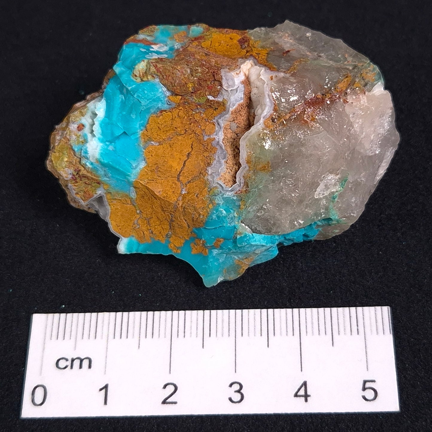 Chrysocolla with Cuprite and Quartz Rough from Mt. Isa ZRC006