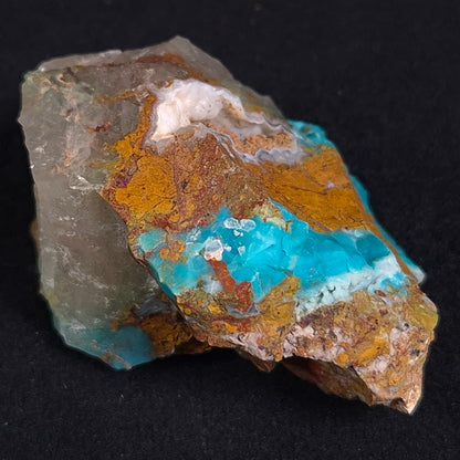 Chrysocolla with Cuprite and Quartz Rough from Mt. Isa ZRC006