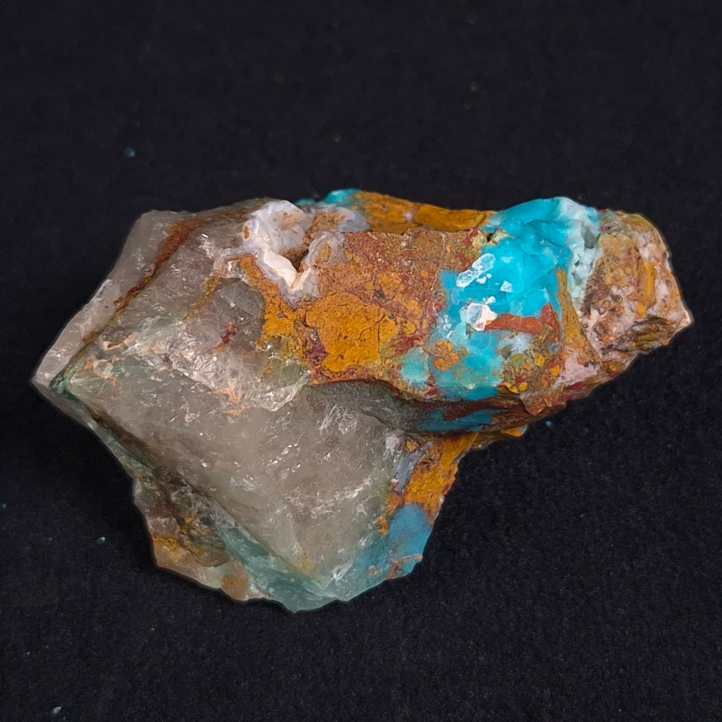 Chrysocolla with Cuprite and Quartz Rough from Mt. Isa ZRC006