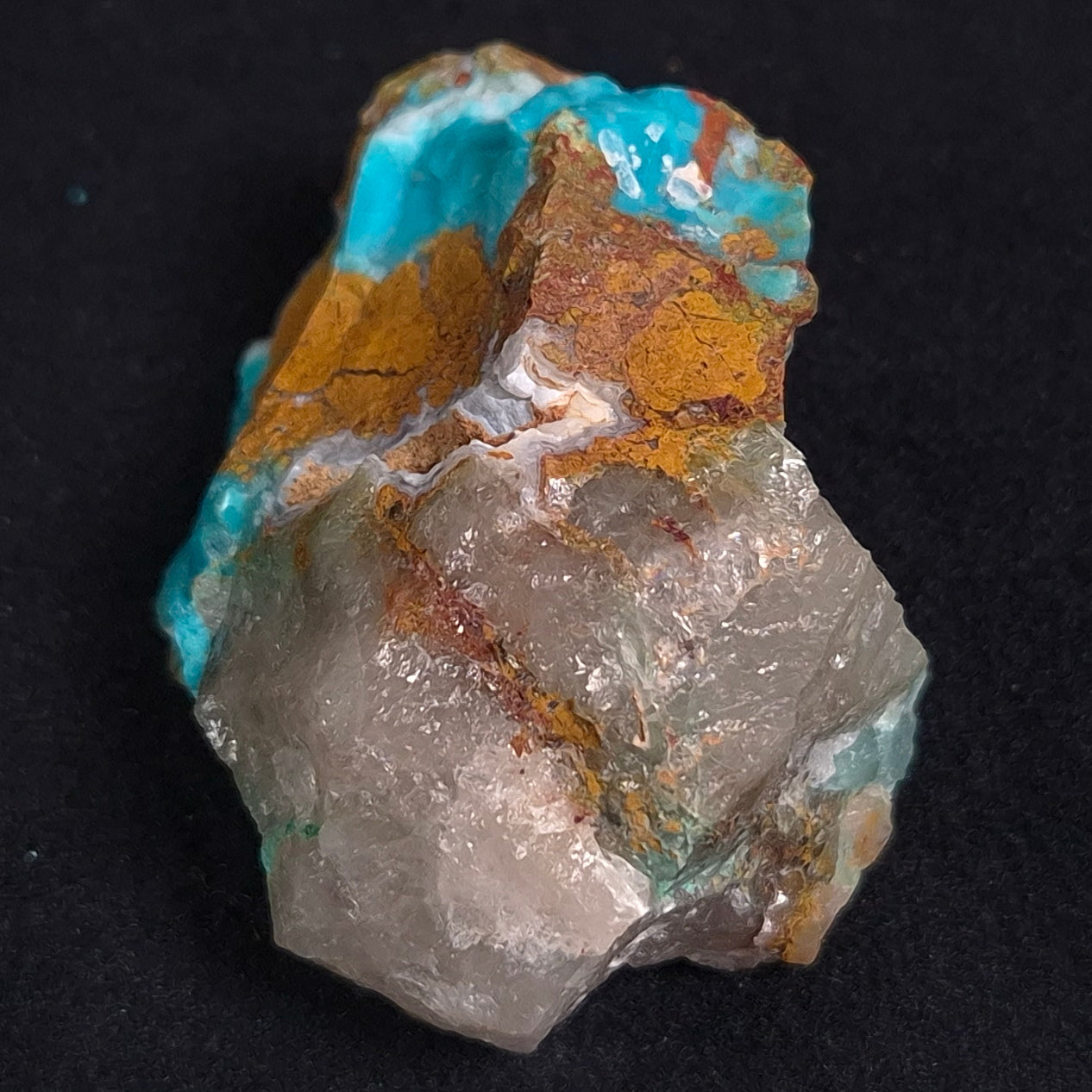 Chrysocolla with Cuprite and Quartz Rough from Mt. Isa ZRC006