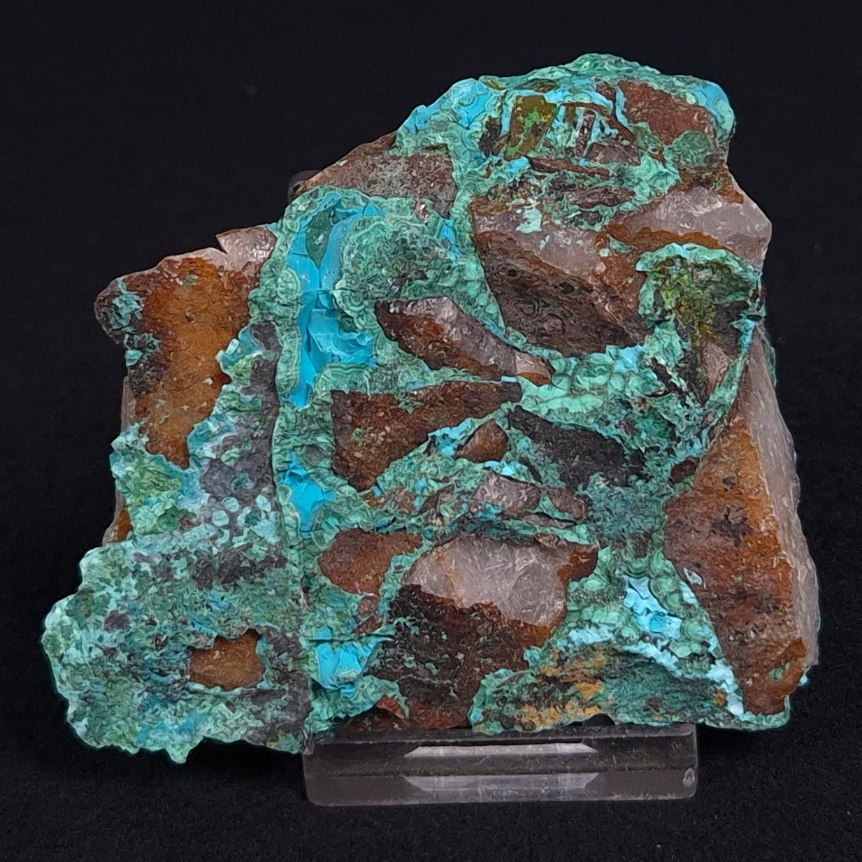 Chrysocolla with Cuprite, Malachite and Quartz Rough from Mt. Isa ZRC009