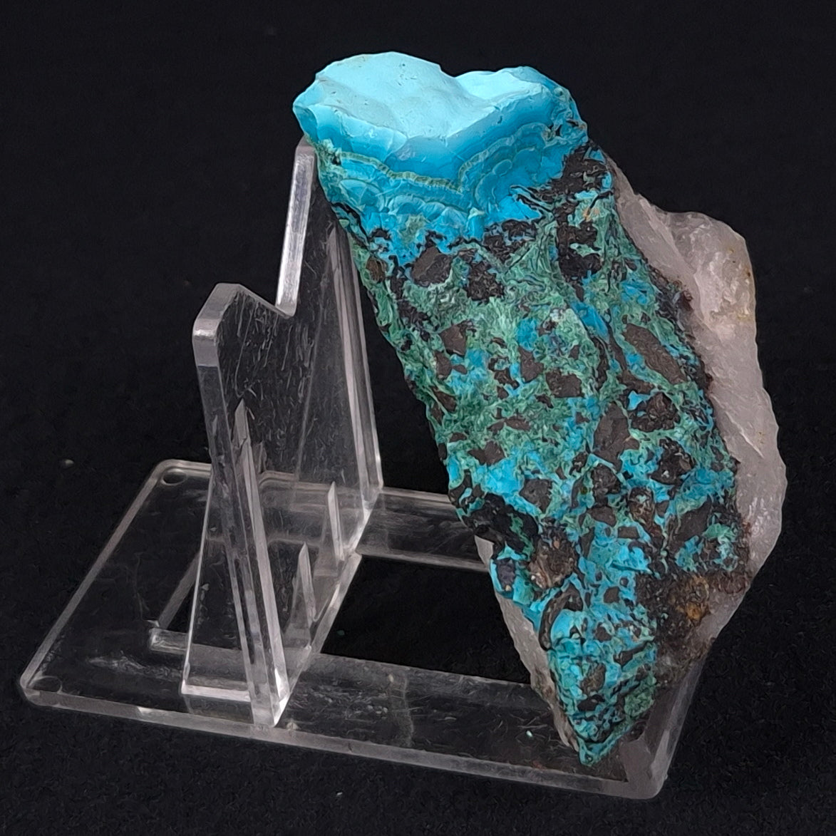 Chrysocolla with Cuprite, Malachite and Quartz Rough from Mt. Isa ZRC008