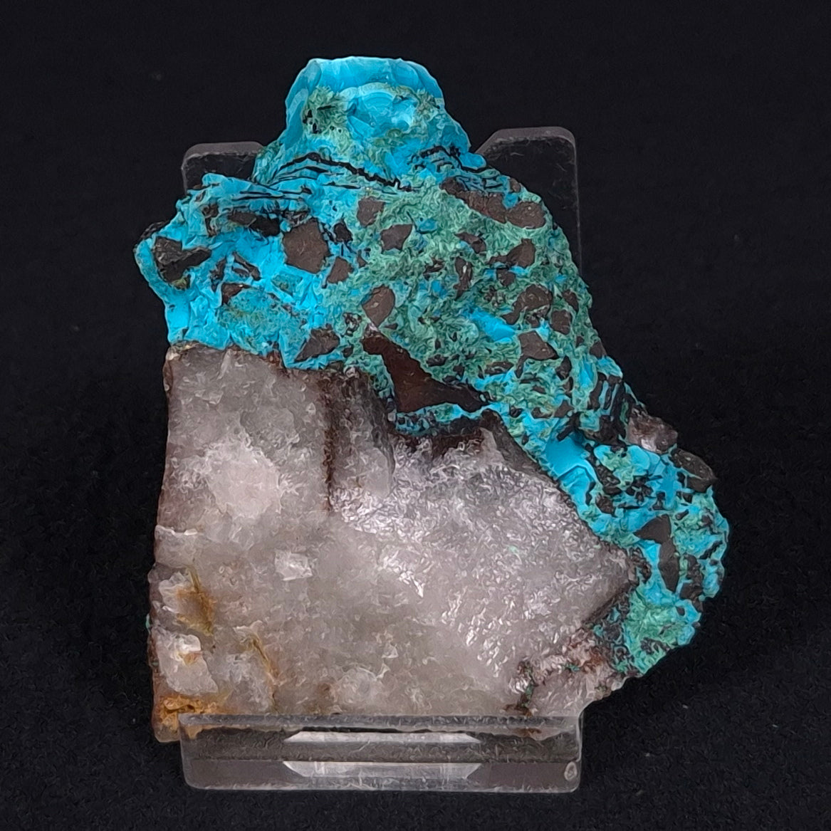 Chrysocolla with Cuprite, Malachite and Quartz Rough from Mt. Isa ZRC008