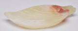 GREEN ONYX CARVED LEAF SHAPED DISH P173