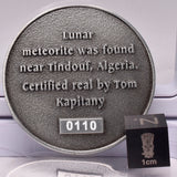 LUNAR METEORITE NWA in COLLECTORS COIN 11273 Found 2017 Algeria MT105