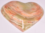 GREEN ONYX CARVED HEART SHAPED DISH P62