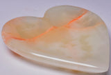 GREEN ONYX CARVED HEART SHAPED DISH P1079