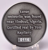 LUNAR METEORITE NWA in COLLECTORS COIN 11273 Found 2017 Algeria MT24