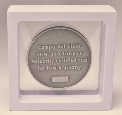 CAMPO DEL CIELO METEORITE in COLLECTORS COIN NUMBER 0023 MT166