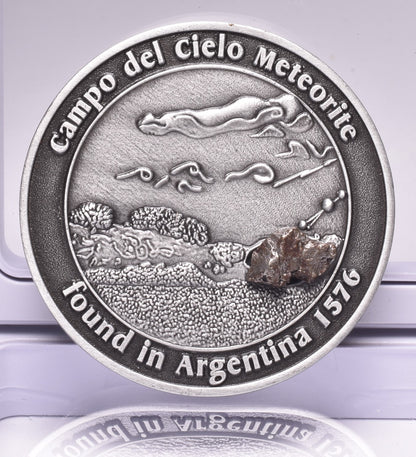 CAMPO DEL CIELO METEORITE in COLLECTORS COIN NUMBER 0023 MT166