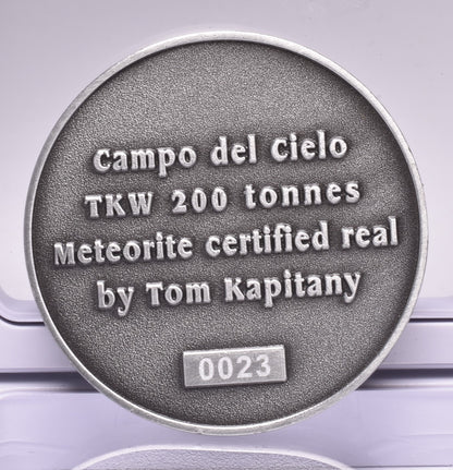 CAMPO DEL CIELO METEORITE in COLLECTORS COIN NUMBER 0023 MT166