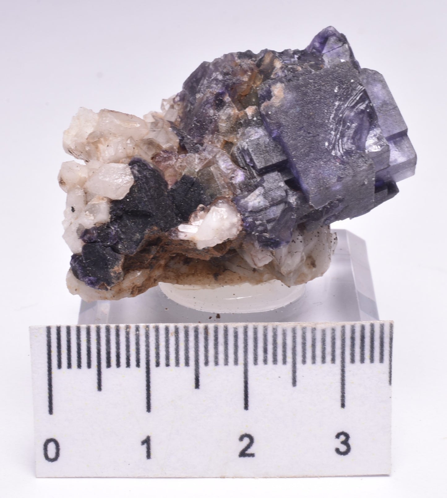 FLUORITE NATURAL FORM ON STAND MINERAL, MT ISA, QLD, AUSTRALIA M129