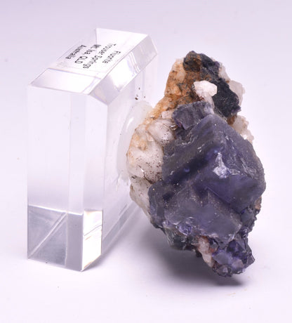 FLUORITE NATURAL FORM ON STAND MINERAL, MT ISA, QLD, AUSTRALIA M129