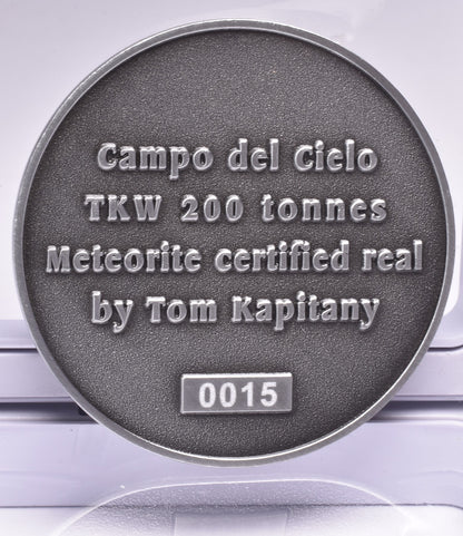 CAMPO DEL CIELO METEORITE in COLLECTORS COIN NUMBER 0015 MT178