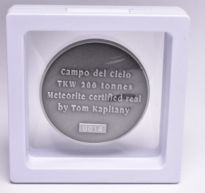 CAMPO DEL CIELO METEORITE in COLLECTORS COIN NUMBER 0014 MT182