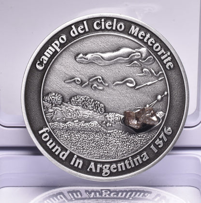 CAMPO DEL CIELO METEORITE in COLLECTORS COIN NUMBER 0014 MT182