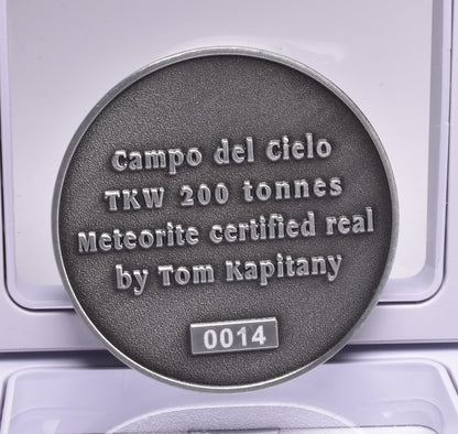 CAMPO DEL CIELO METEORITE in COLLECTORS COIN NUMBER 0014 MT182