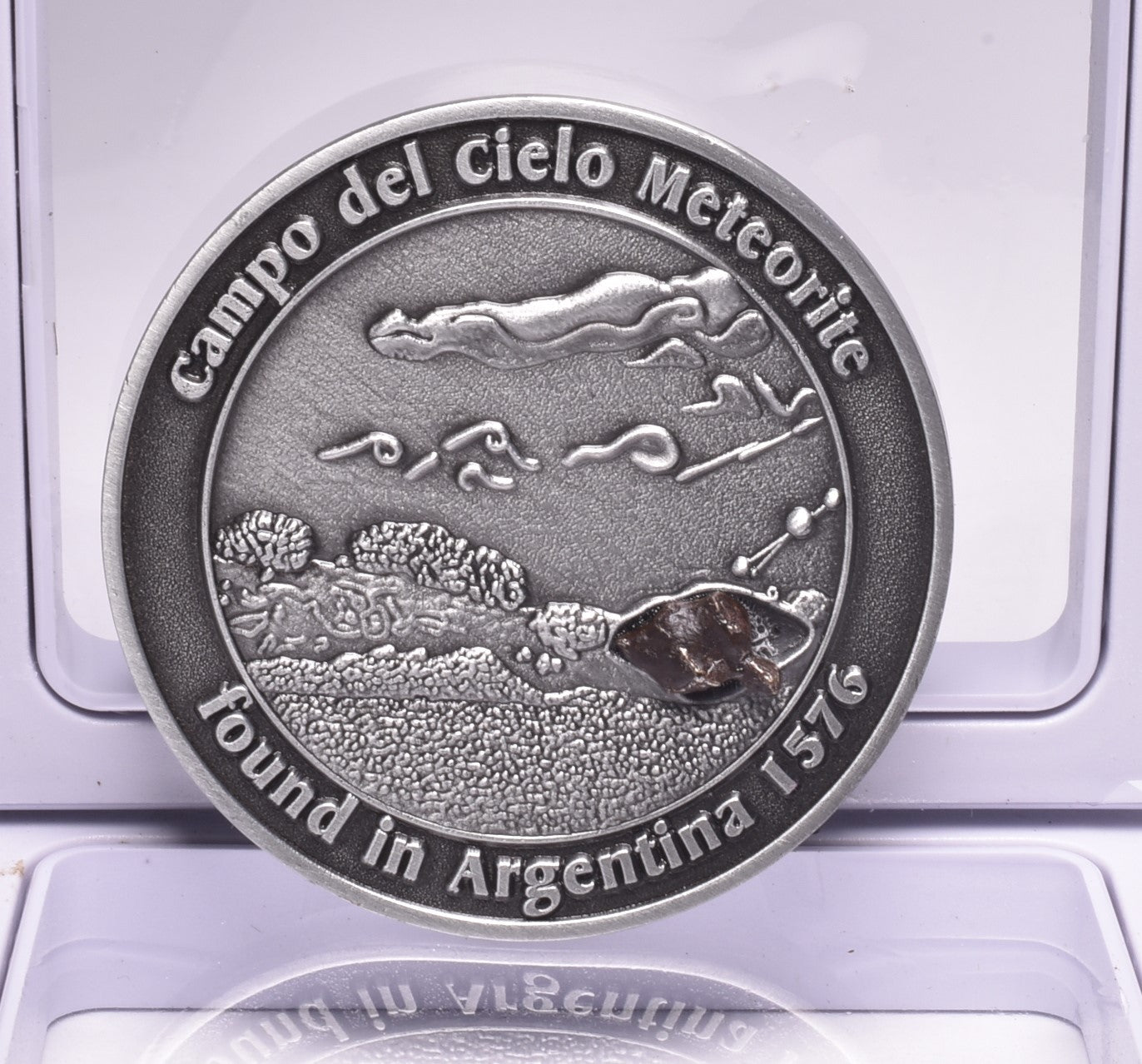 CAMPO DEL CIELO METEORITE in COLLECTORS COIN NUMBER 0044 MT183