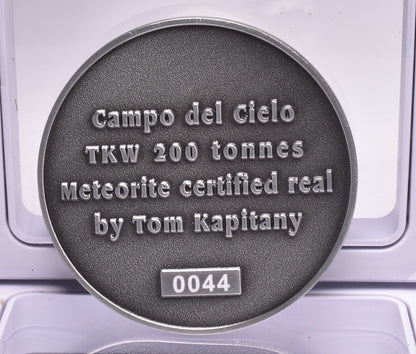 CAMPO DEL CIELO METEORITE in COLLECTORS COIN NUMBER 0044 MT183