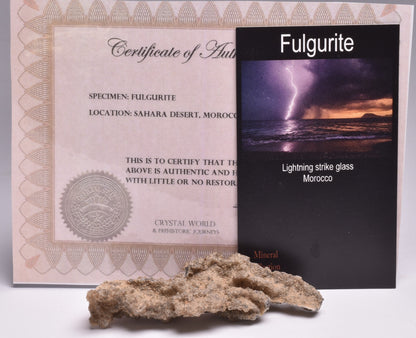 FULGURITE LIGHTNING STRIKE GLASS MOROCCO MT198