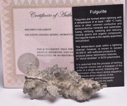 FULGURITE LIGHTNING STRIKE GLASS MOROCCO MT204