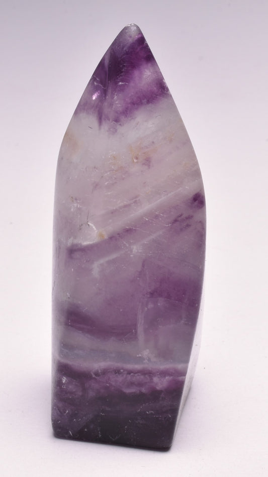 FLUORITE CRYSTAL CARVED FLAME P1030