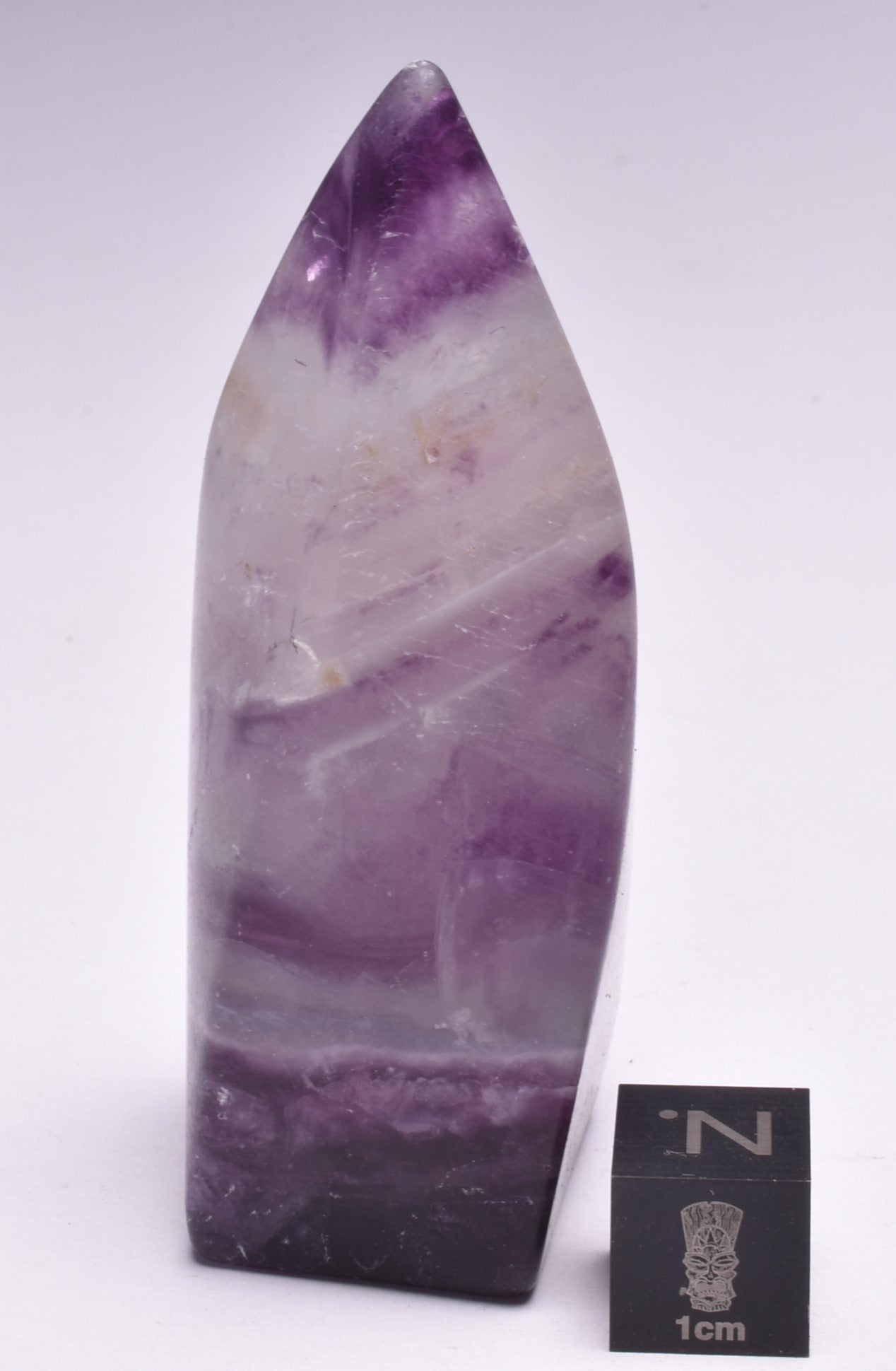 FLUORITE CRYSTAL CARVED FLAME P1030