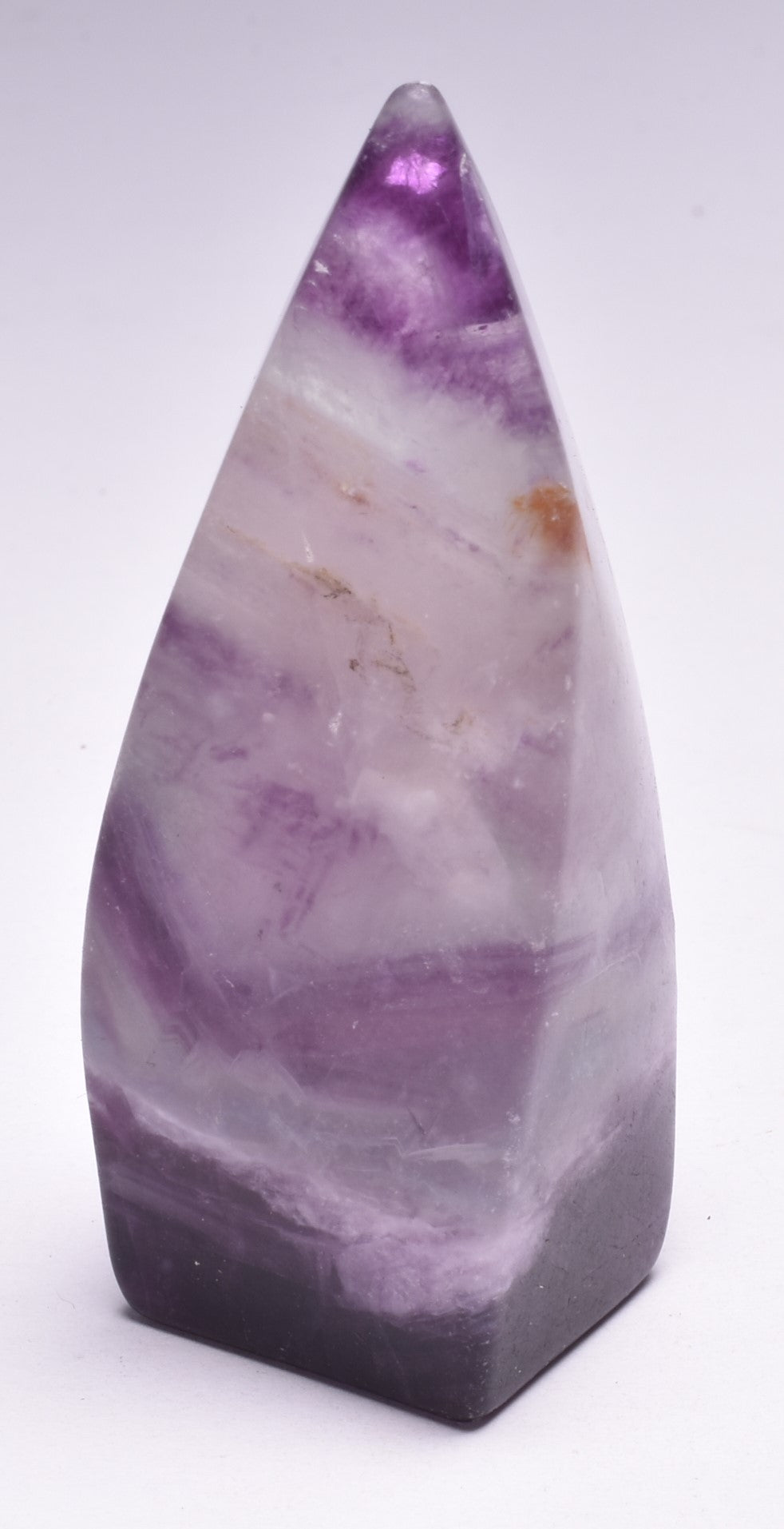 FLUORITE CRYSTAL CARVED FLAME P1030