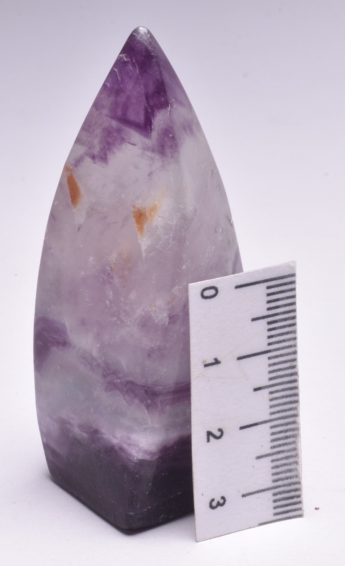 FLUORITE CRYSTAL CARVED FLAME P1030