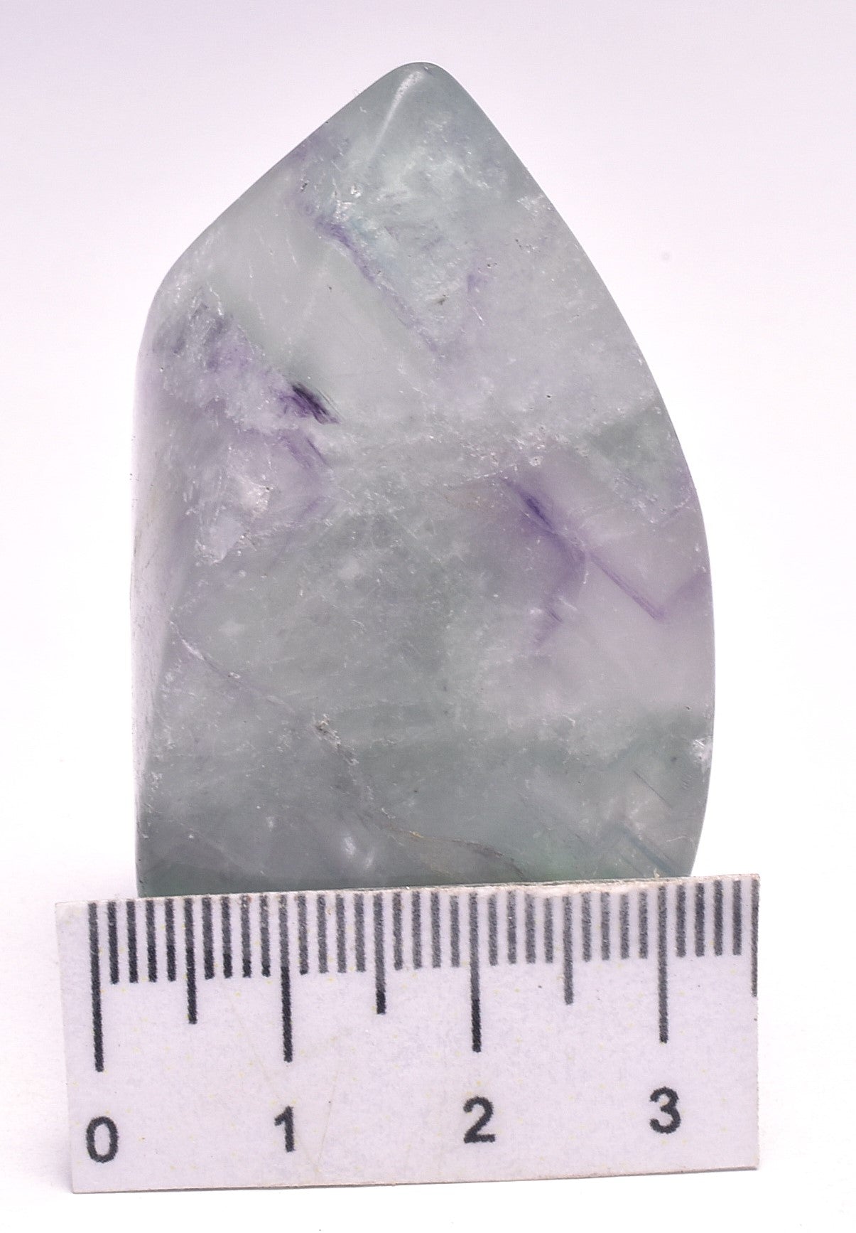 FLUORITE CRYSTAL CARVED FLAME P1033