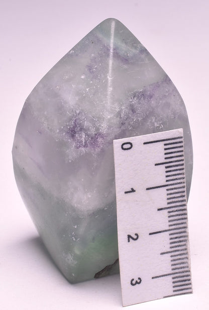 FLUORITE CRYSTAL CARVED FLAME P1033