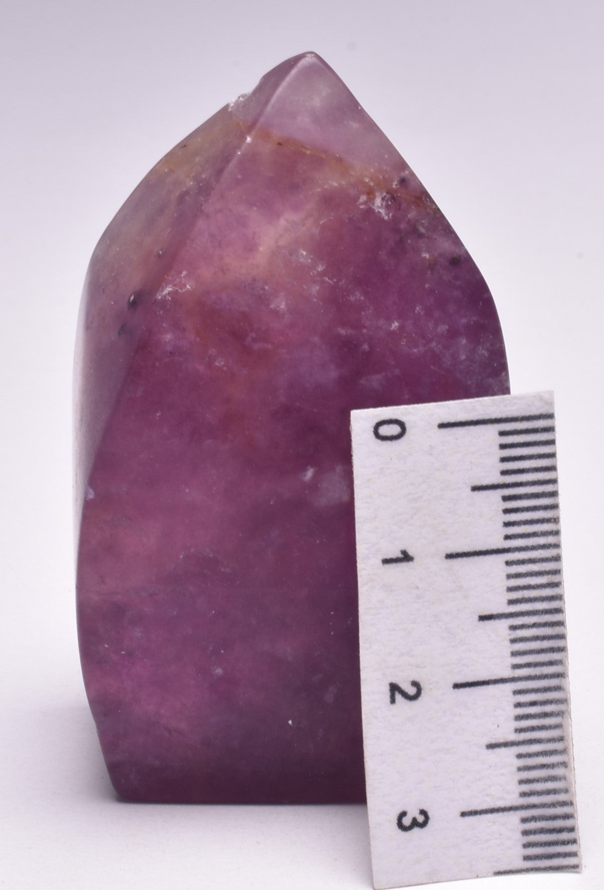 FLUORITE CRYSTAL CARVED FLAME P1037