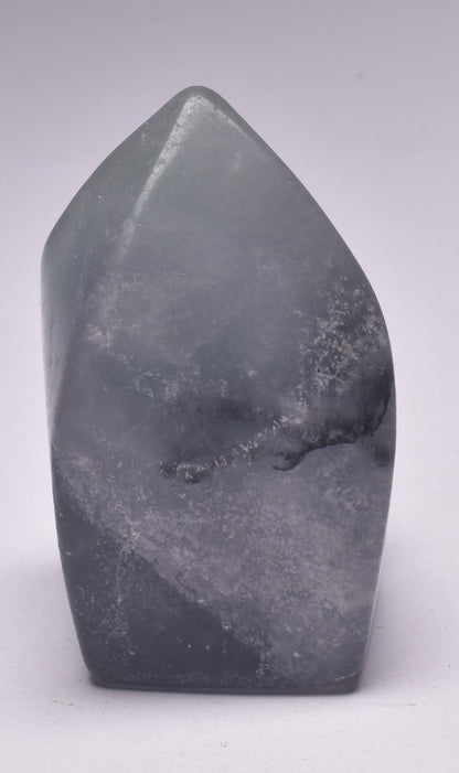 FLUORITE CRYSTAL CARVED FLAME P1039