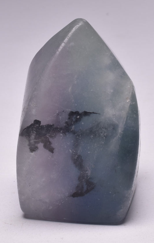 FLUORITE CRYSTAL CARVED FLAME P1039