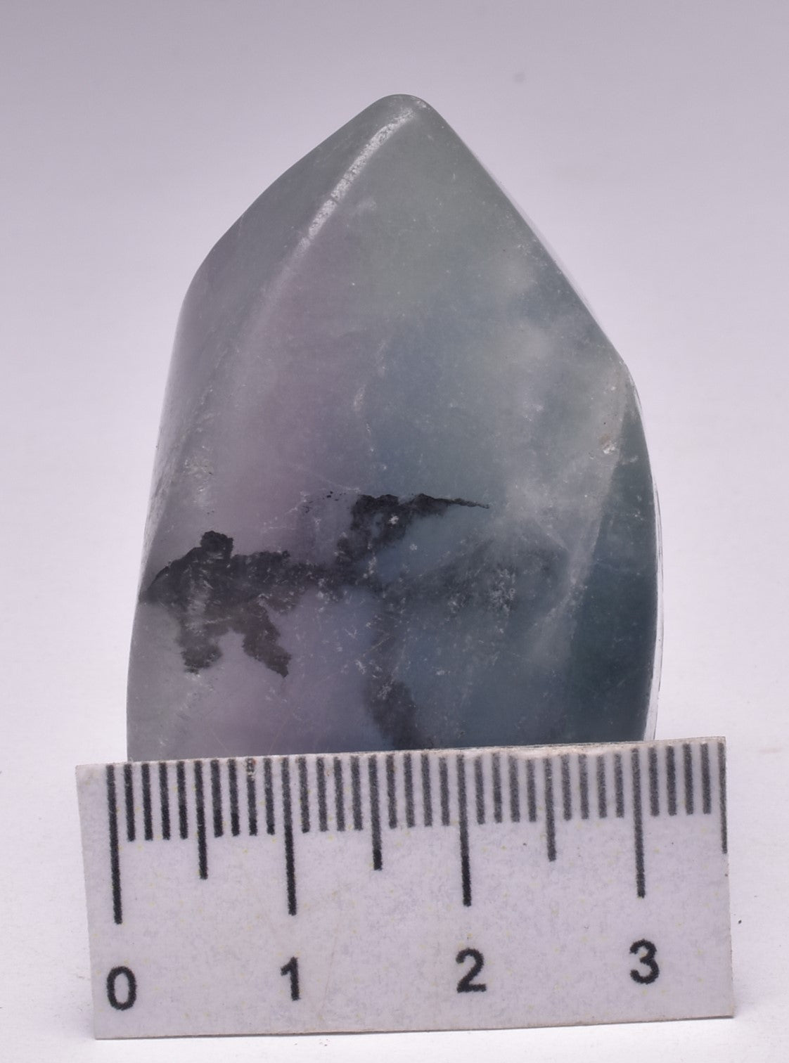 FLUORITE CRYSTAL CARVED FLAME P1039