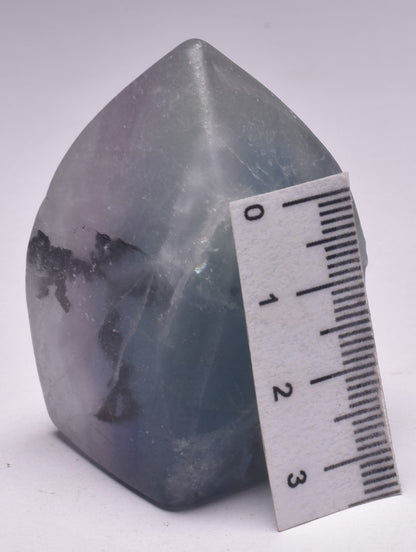 FLUORITE CRYSTAL CARVED FLAME P1039