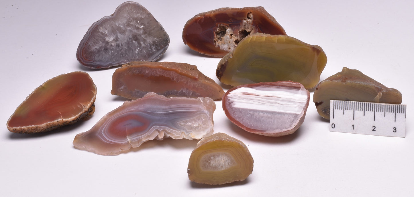 9 x AGATE CREEK, Polished AGATE Halves, AUSTRALIA P2011