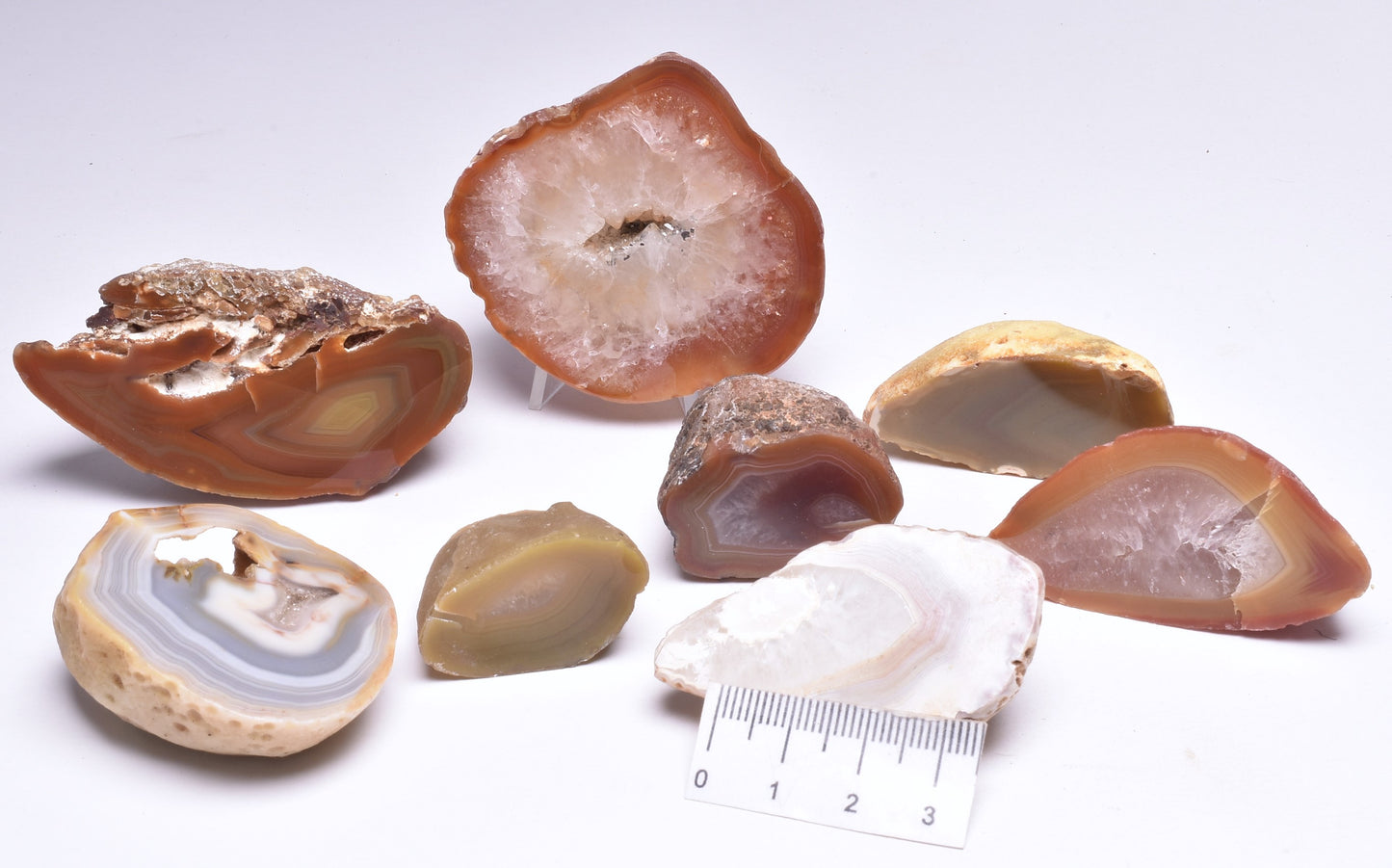 8 x AGATE CREEK, Polished AGATE Halves, AUSTRALIA P2014