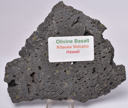 OLIVINE BASALT SLICE, KILAUEA VOLCANO, HAWAII S322