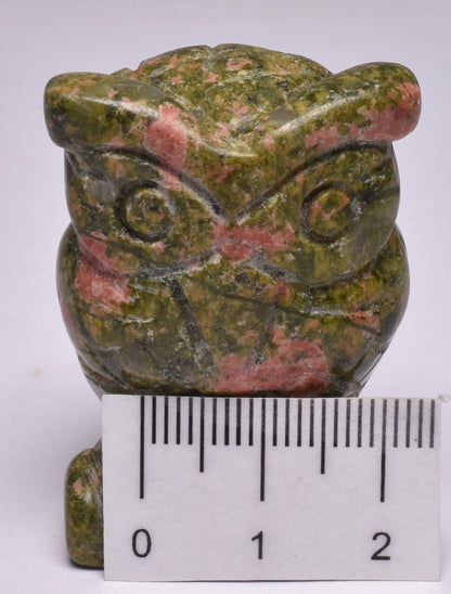 UNAKITE CRYSTAL CARVED OWL P94