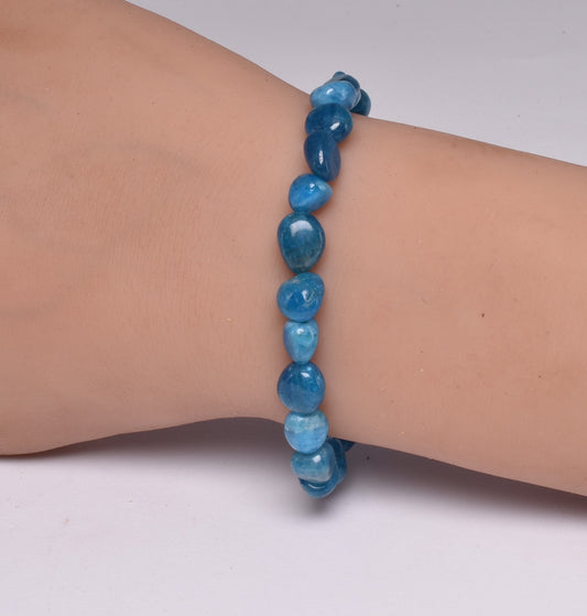 BLUE APATITE BEADED BRACELET J14