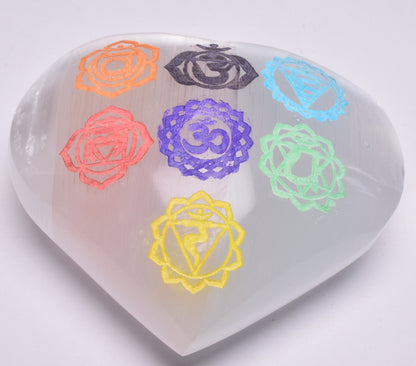 SELENITE CHAKRA PUFFY HEARTS SE3