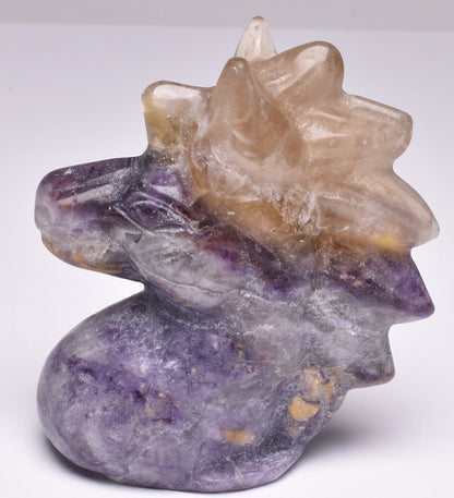 FLUORITE CRYSTAL UNICORN CARVING 5.5 cm P49