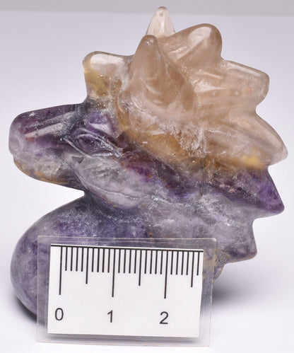 FLUORITE CRYSTAL UNICORN CARVING 5.5 cm P49