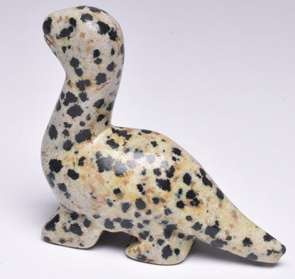 CRYSTAL DALMATION JASPER DINOSAUR CARVING P50