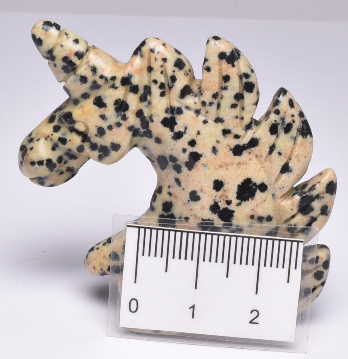 DALMATION JASPER  UNICORN CARVING  P52